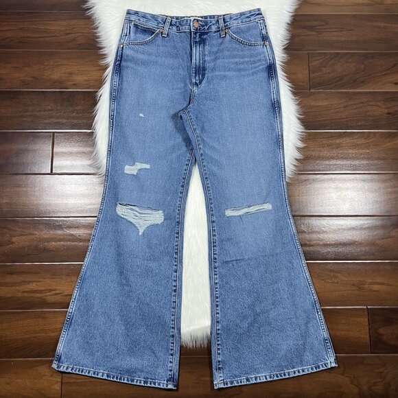 Wrangler Blue Flare & Wide Leg Jeans - Picture 1 of 10